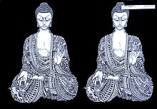 №35 Будда, два изображения на одном полотне