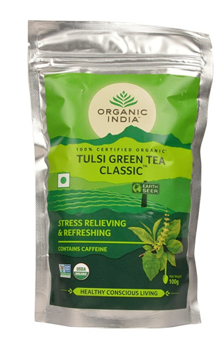 Tulasi Green Tea 100g Organic India Органик Индия Тулси Грин чай