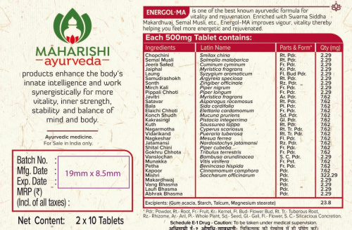 Energol-Ma 20 tab (500 mg) Maharishi Махариши Энергол МА фото 2