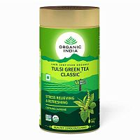 Tulasi Green Tea Classik 100g (в баночках) Organic India Органик Индия Тулси грин