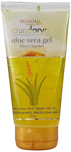 Saundaraya Aloe Vera Gel Kesar Chandan (150 ml)Patanjali Патанджали Алое гель с сандалом